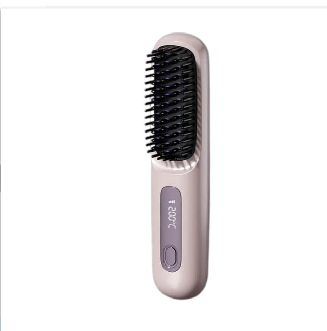 2-in-1 Hair Straightener & Comb – Portable USB Hot Hair Curler