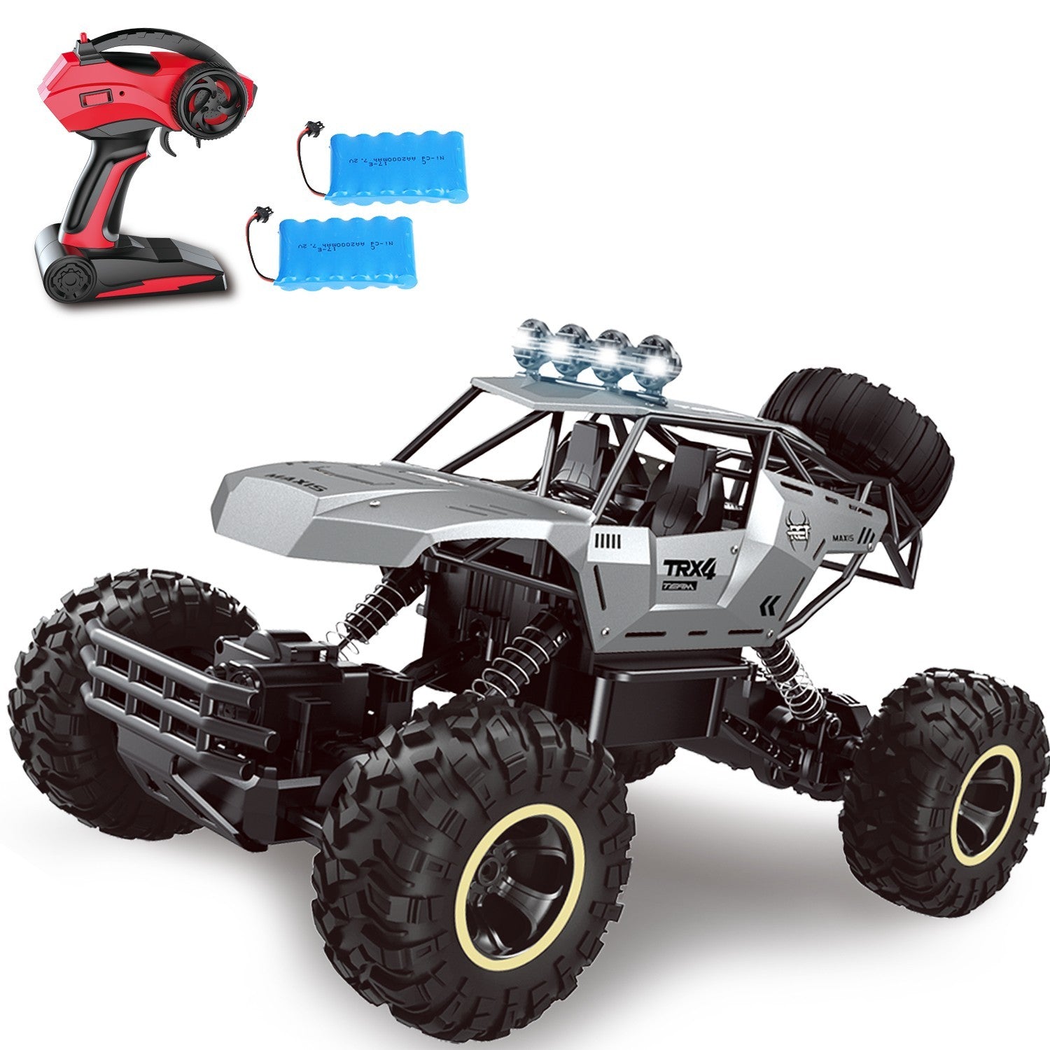 1:12 4WD RC Monster Truck with 2 Batteries High Speed Off Road Remote Control Car for Kids and Adults