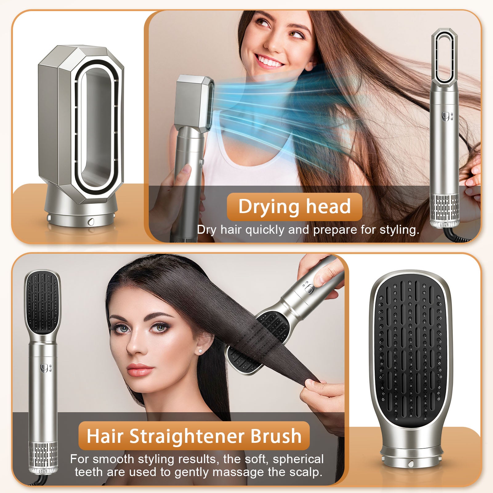 1000W Hot Air Brush Auto Curler Hair Volumizer and Professional Styling Tool
