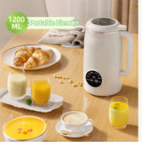 Front view of the 1200ml automatic soy milk maker and juicer blender