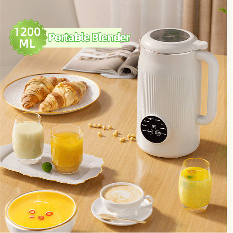Front view of the 1200ml automatic soy milk maker and juicer blender