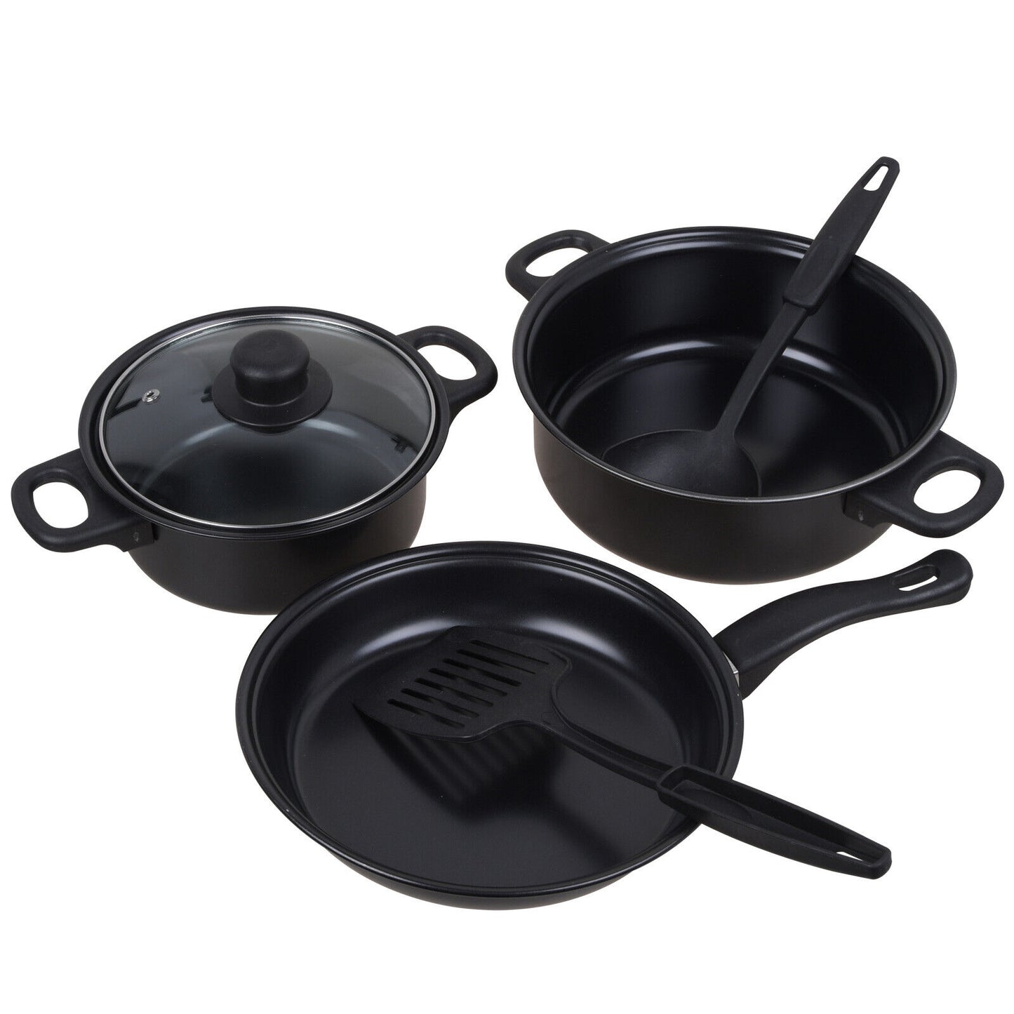 Durable Non Stick Cooking Pot Set with Glass Lids for Modern Kitchens