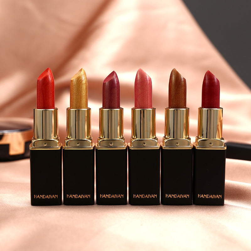 Metallic Pearlescent Lipstick – Color-Changing Gilt Lipstick