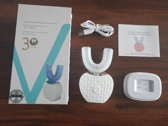 360° Smart U-Shaped Electric Toothbrush, Waterproof, USB Rechargeable