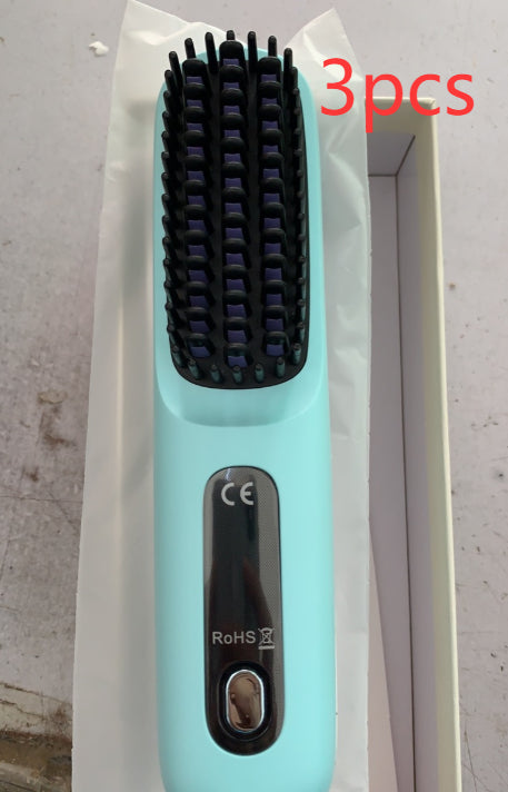 2-in-1 Hair Straightener & Comb – Portable USB Hot Hair Curler