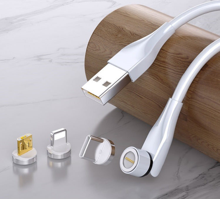 3-in-1 Magnetic Charging Cable with 540° Rotation for Fast Charging iPhone Android USB-C Devices