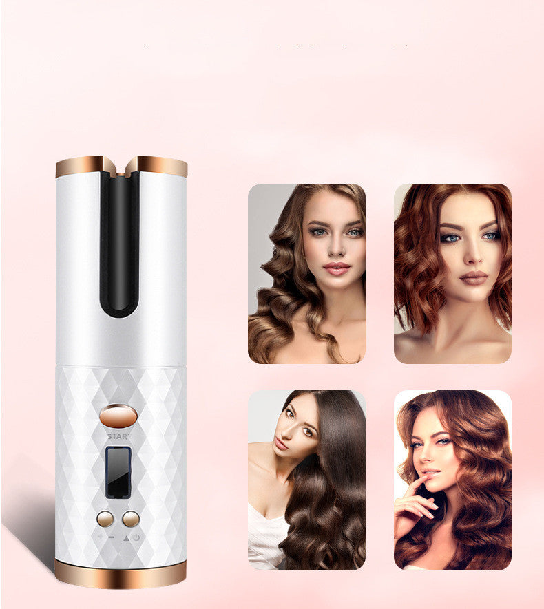 Automatic Hair Curler – Portable Rechargeable Ceramic Curling Iron
