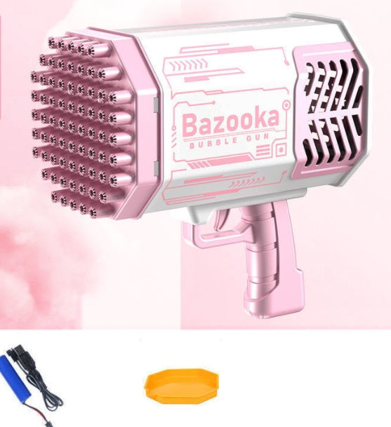 Rocket Bubble Gun Toy – 69 Holes Automatic Bubble Blower for Kids