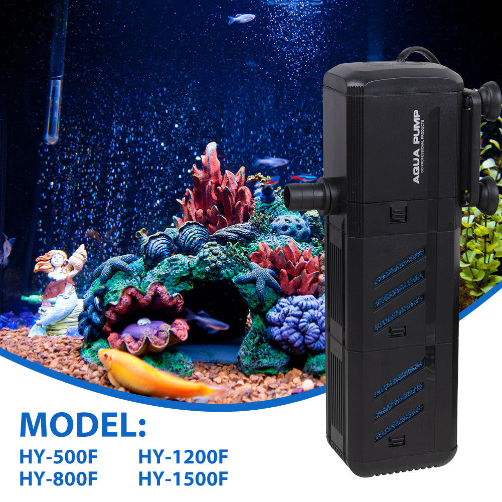 4-in-1 aquarium internal filter pump with oxygen supply and water circulation for fish tanks