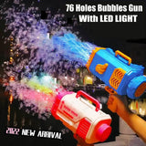 Rocket Bubble Gun Toy – 69 Holes Automatic Bubble Blower for Kids