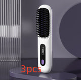 2-in-1 Hair Straightener & Comb – Portable USB Hot Hair Curler