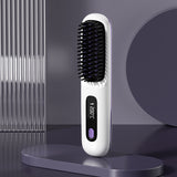 2-in-1 Hair Straightener & Comb – Portable USB Hot Hair Curler