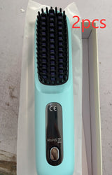 2-in-1 Hair Straightener & Comb – Portable USB Hot Hair Curler