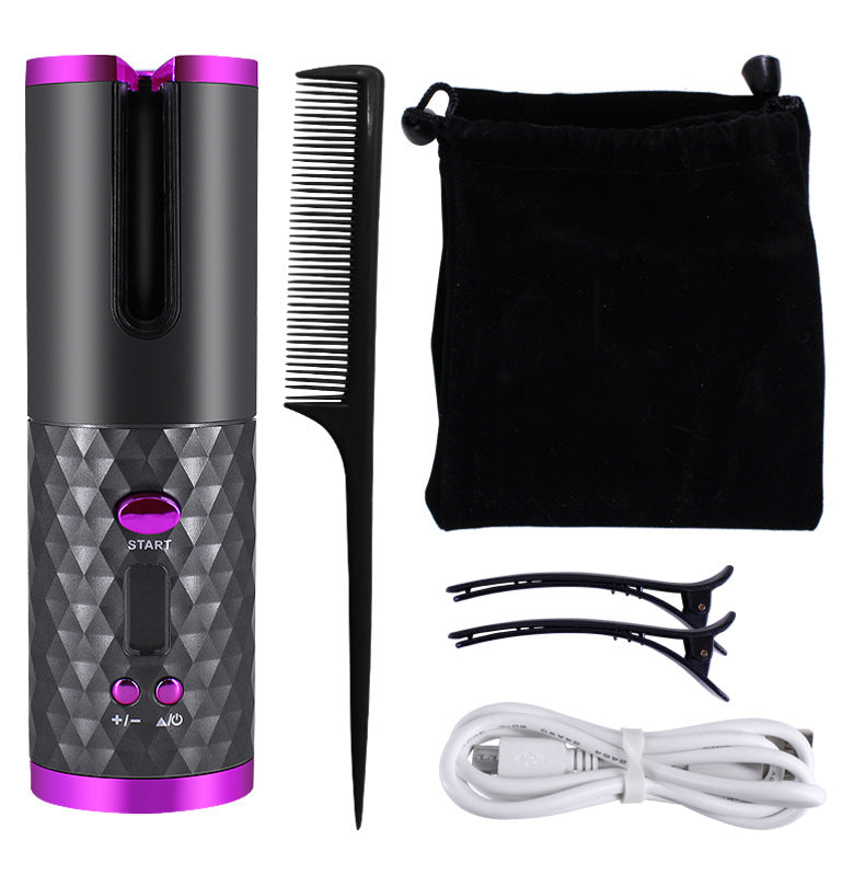 Automatic Hair Curler – Portable Rechargeable Ceramic Curling Iron