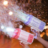 Rocket Bubble Gun Toy – 69 Holes Automatic Bubble Blower for Kids
