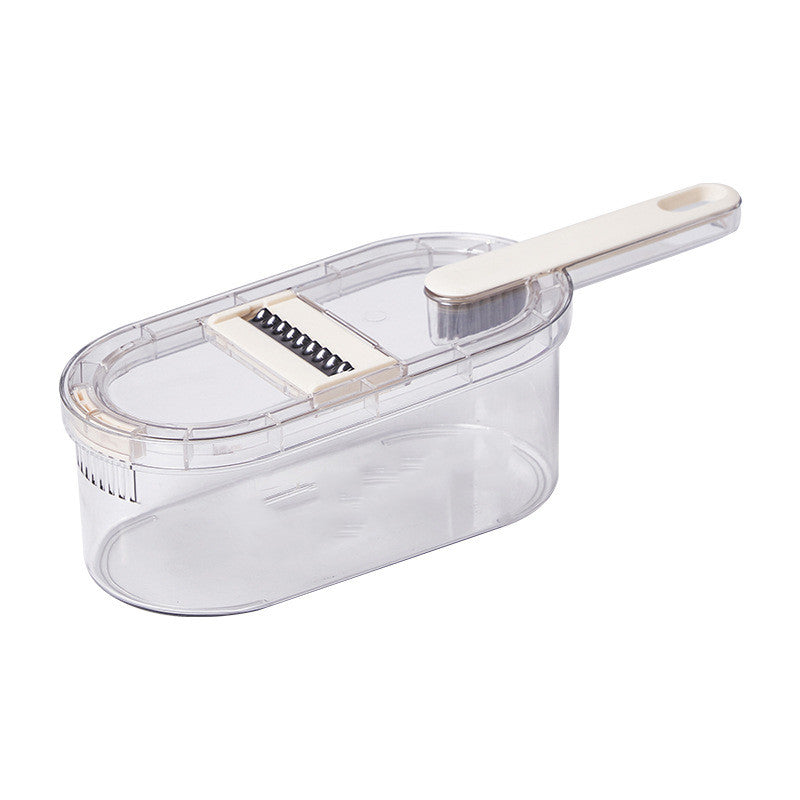 Kitchen vegetable cutter with built-in storage container for easy food preparation