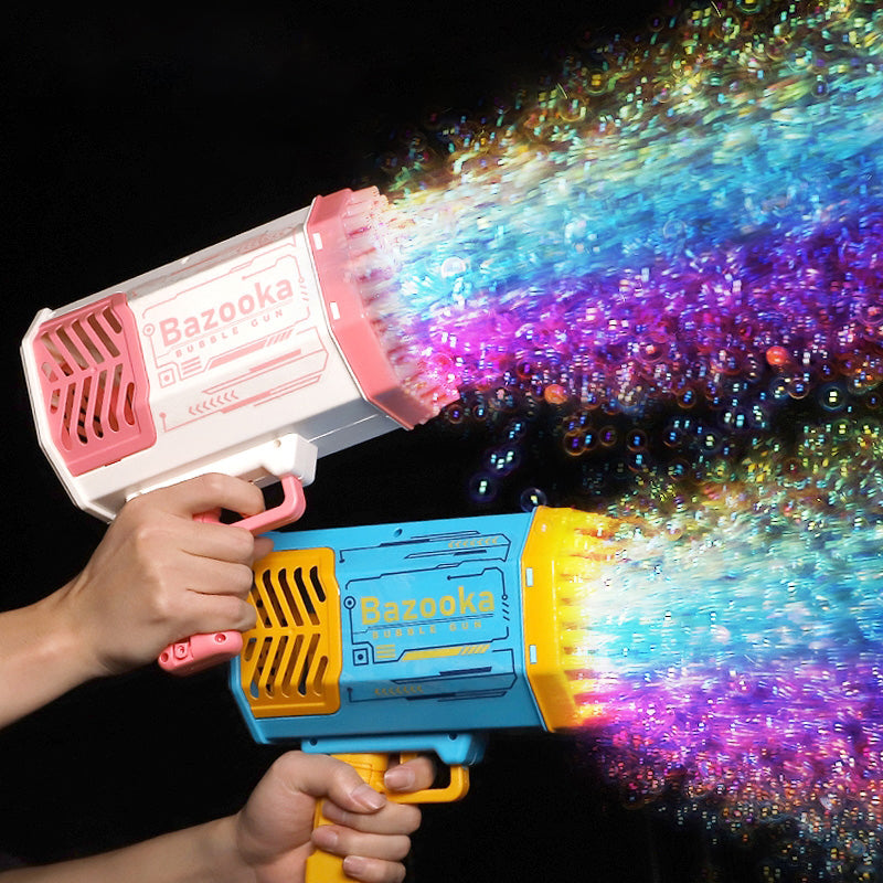 Rocket Bubble Gun Toy – 69 Holes Automatic Bubble Blower for Kids