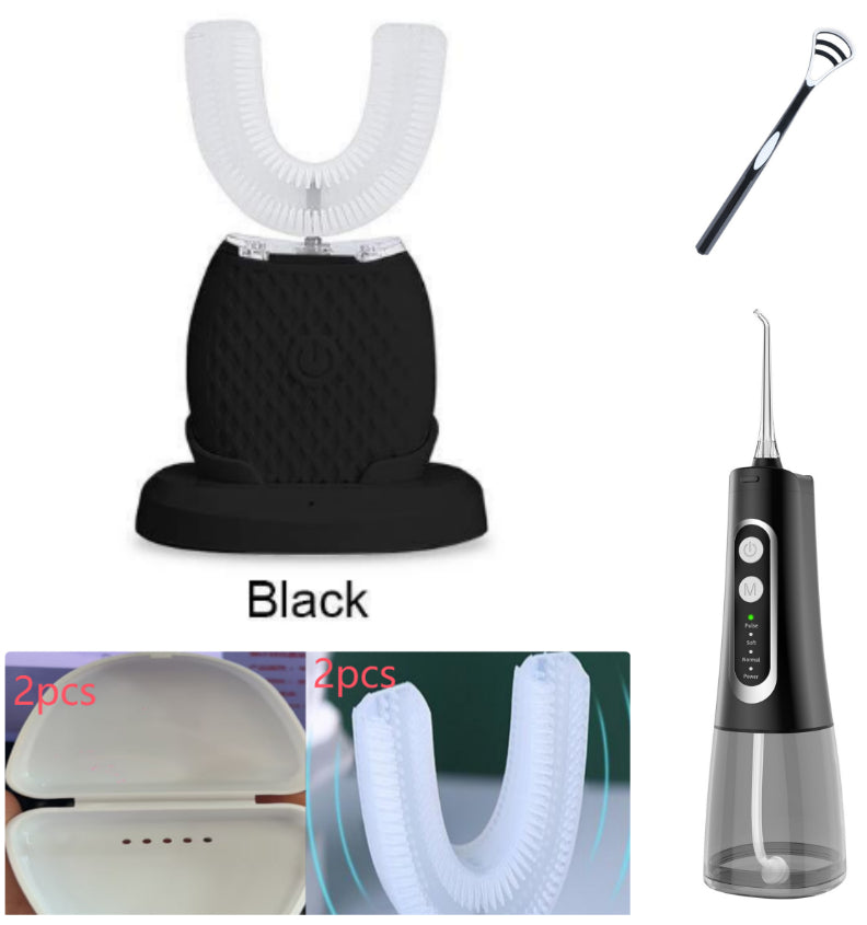 360° Smart U-Shaped Electric Toothbrush, Waterproof, USB Rechargeable