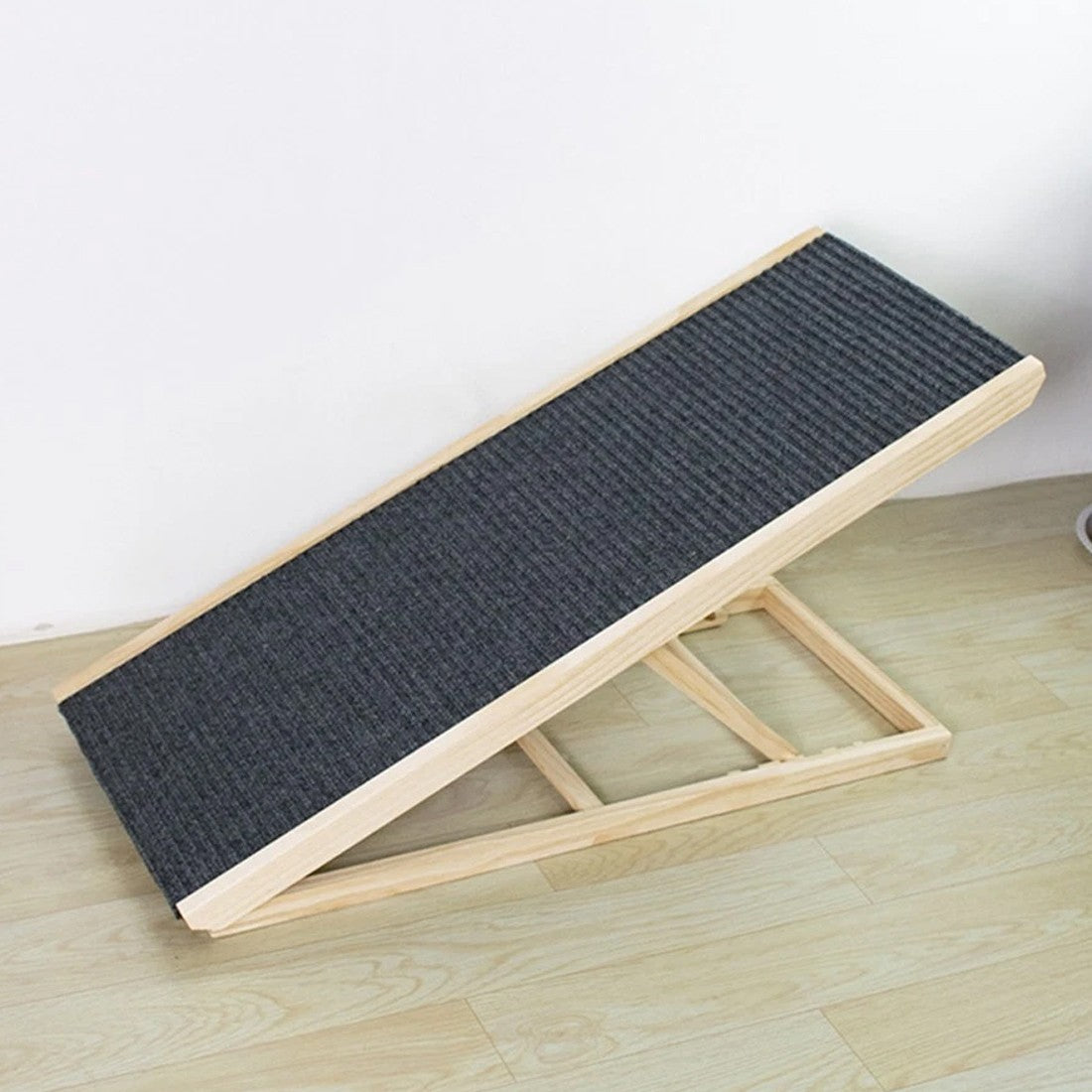Adjustable Dog Ramp for High Bed and Sofa – Wooden Pet Access Ramp with Anti-Slip Grip