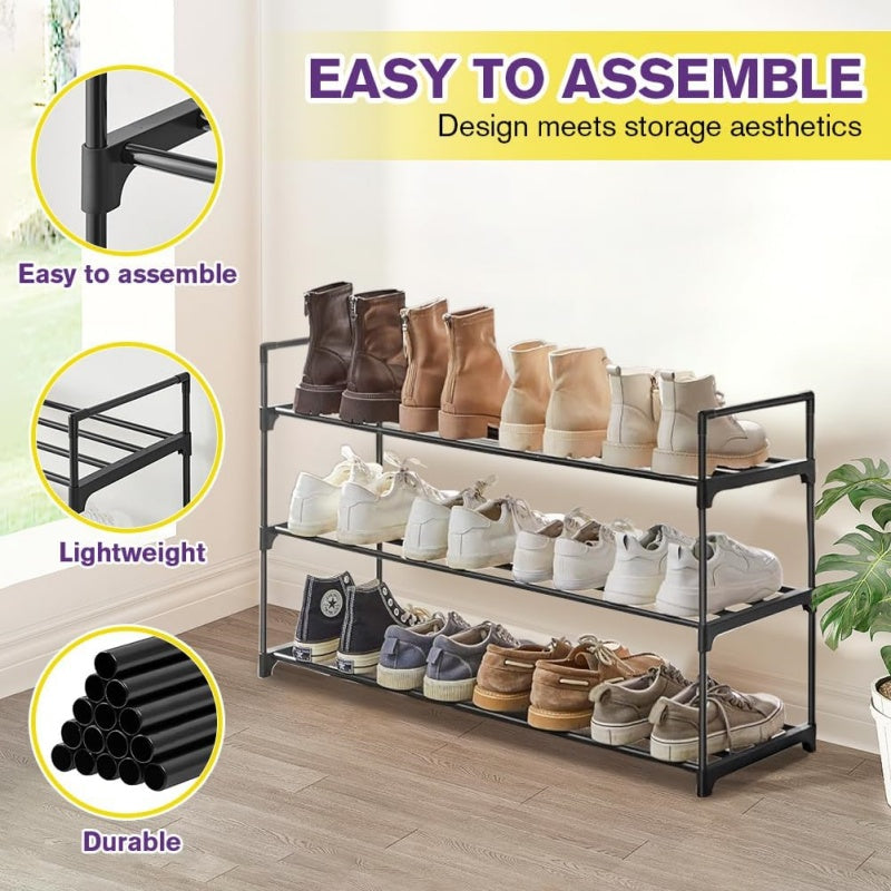 Adjustable Metal Shoe Rack Organizer Expandable 10 Pair Shoe Storage Shelf for Home