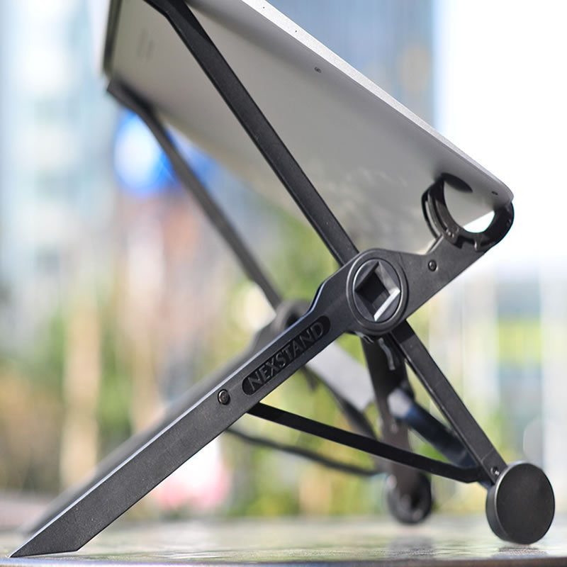 Adjustable Portable Laptop Riser, Foldable Notebook Stand with Anti-Slip Silicone Pads for Comfortable Typing
