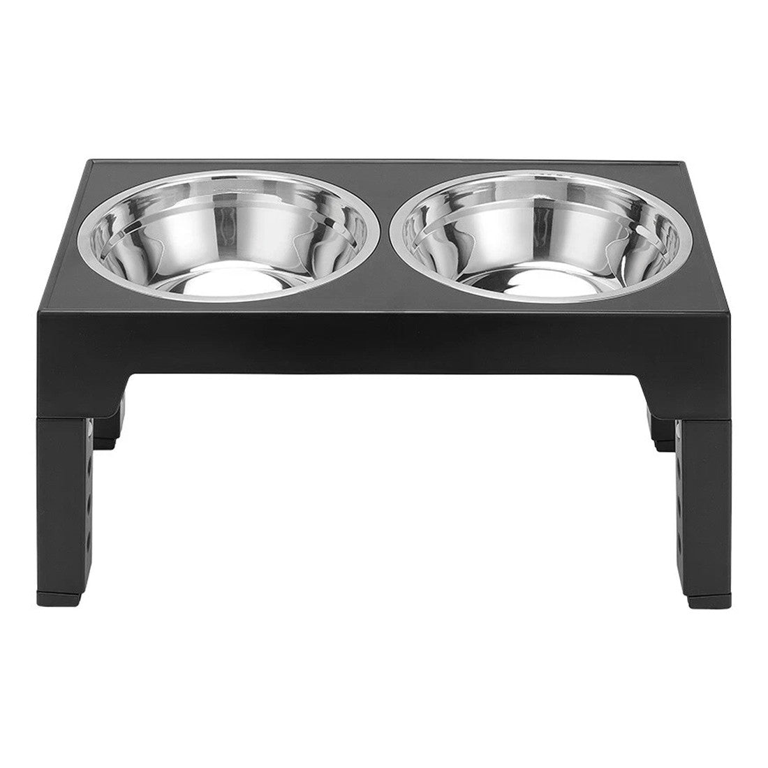 Height Adjustable Raised Dog Feeding Station with Stainless Steel Double Feeding Bowls