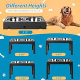 Premium Raised Dog Food Feeding Station with Stainless Steel Double Bowls
