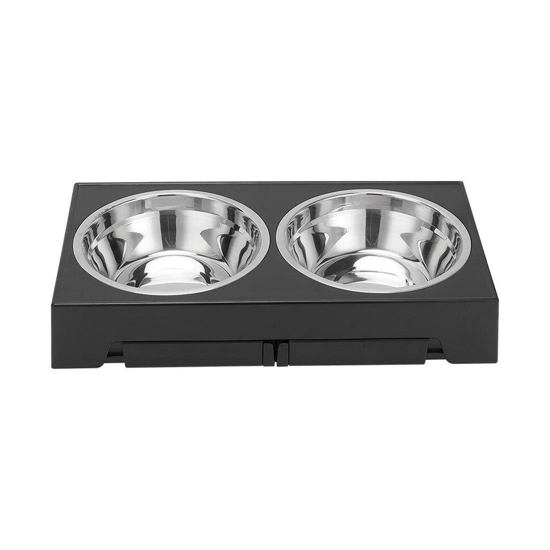 Large Dog Raised Feeding Station with Adjustable Height and Stainless Steel Bowls
