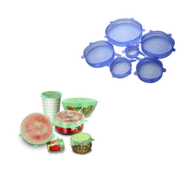 Airtight silicone lids for bowls, cups, jars, and kitchen containers
