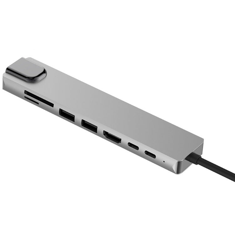 Premium Aluminium USB-C Hub Multiport Adapter 8-in-1 with HDMI, USB Ports, SD & TF Card Reader, Ethernet Compatible Laptop Docking Station