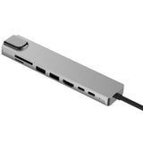 Premium Aluminium USB-C Hub Multiport Adapter 8-in-1 with HDMI, USB Ports, SD & TF Card Reader, Ethernet Compatible Laptop Docking Station