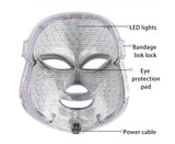 Anti-aging LED face mask designed to reduce wrinkles, fine lines, and improve skin elasticity