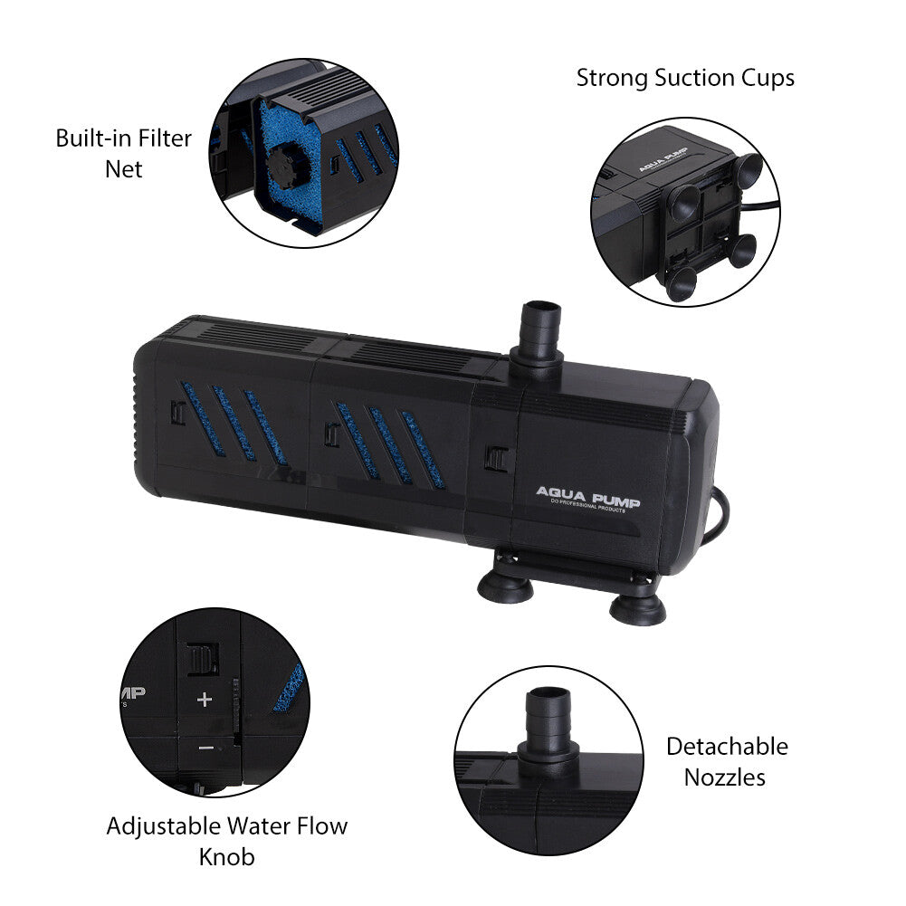 Aquarium filter pump suitable for fish tanks, breeding ponds, fountains and garden water features