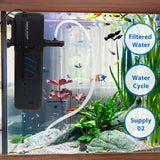 Aquarium oxygen filter pump with biochemical filtration for freshwater fish tanks