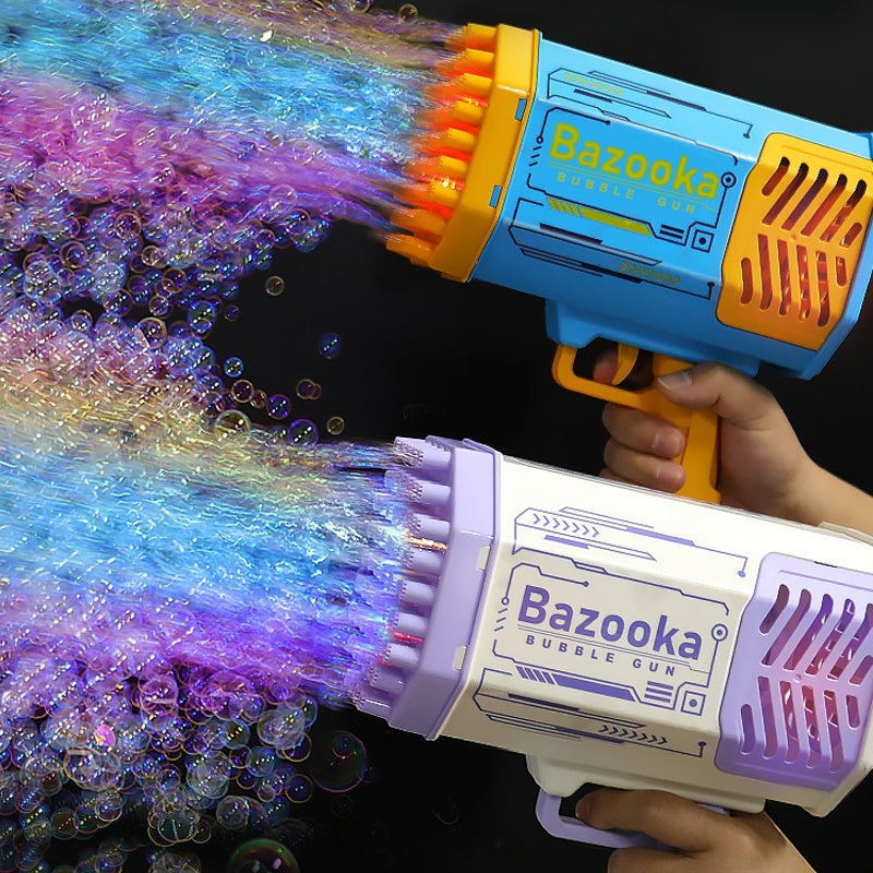Rocket Bubble Gun Toy – 69 Holes Automatic Bubble Blower for Kids