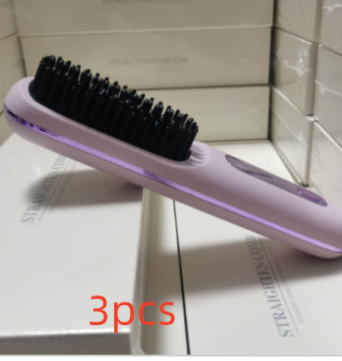 2-in-1 Hair Straightener & Comb – Portable USB Hot Hair Curler