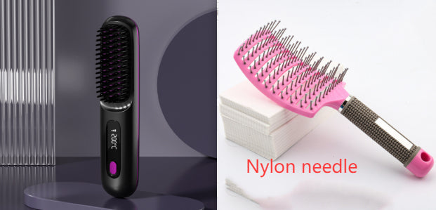 2-in-1 Hair Straightener & Comb – Portable USB Hot Hair Curler