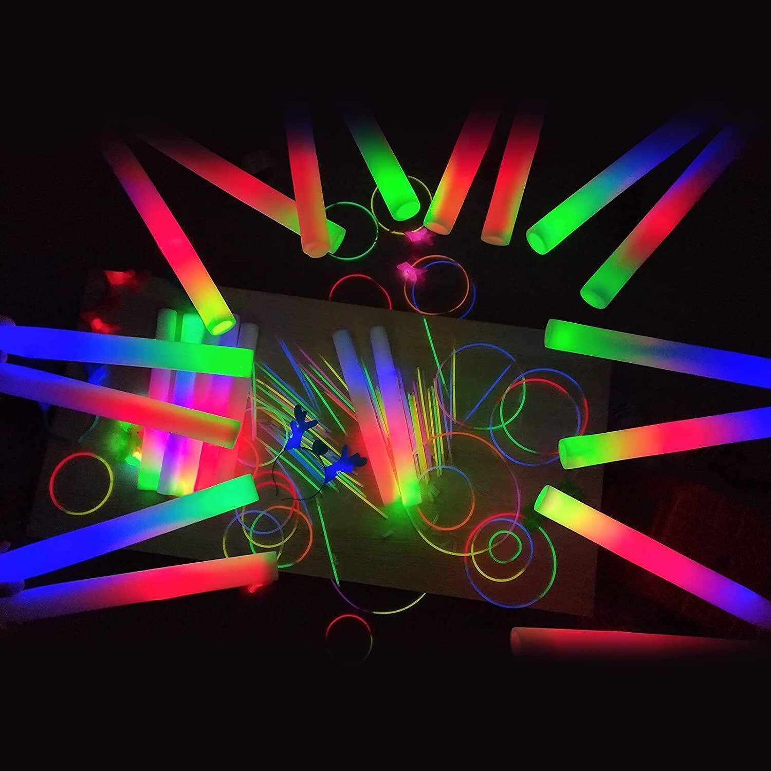Battery Powered LED Glow Sticks with Flashing Lights for Kids & Adults Party Supplies