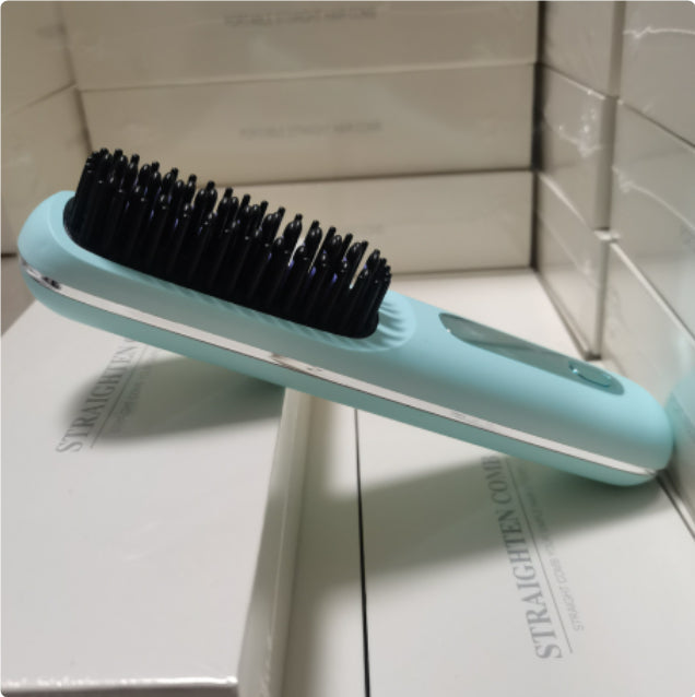 2-in-1 Hair Straightener & Comb – Portable USB Hot Hair Curler