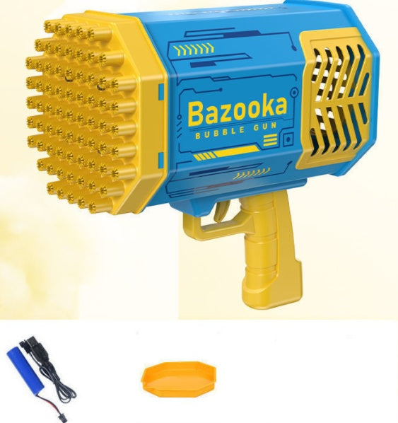 Rocket Bubble Gun Toy – 69 Holes Automatic Bubble Blower for Kids