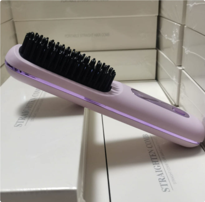 2-in-1 Hair Straightener & Comb – Portable USB Hot Hair Curler