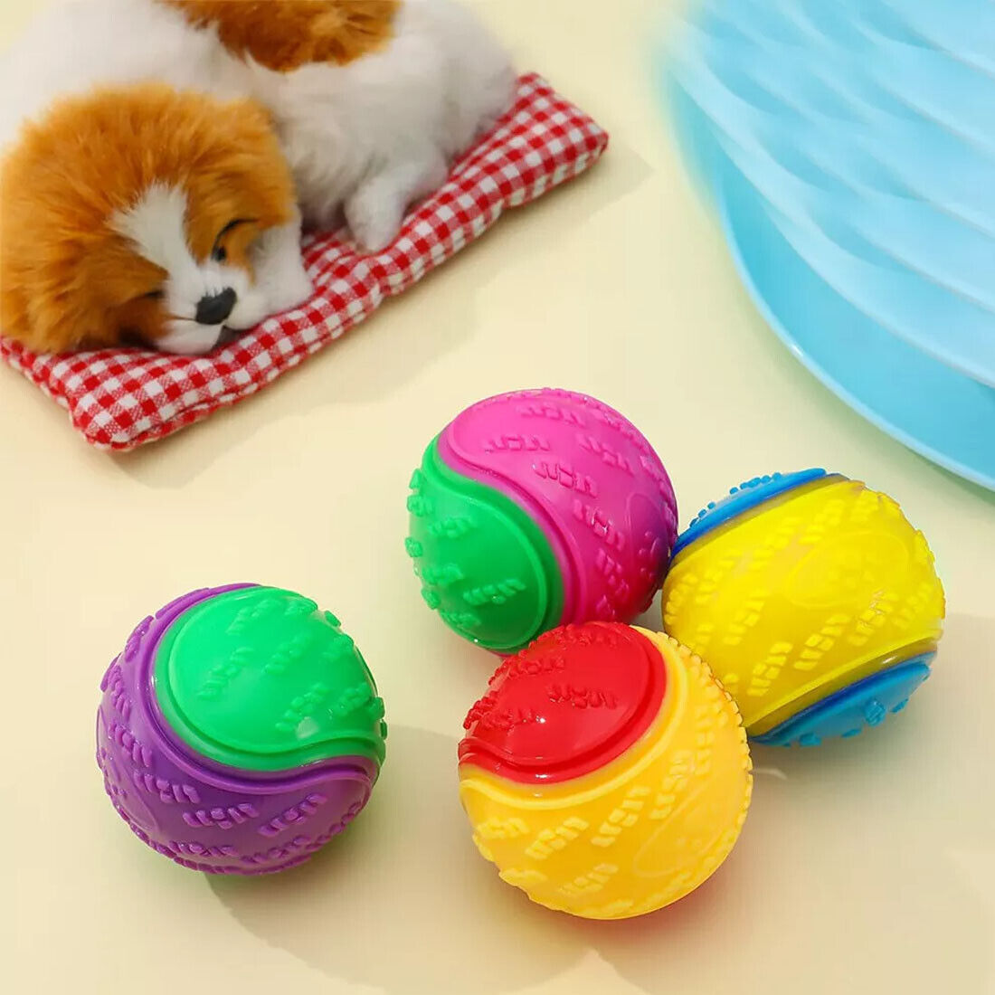 Best Scooby-Doo Squeaky Dog Ball Chew Toys Set of 8 with Durable TPR Material