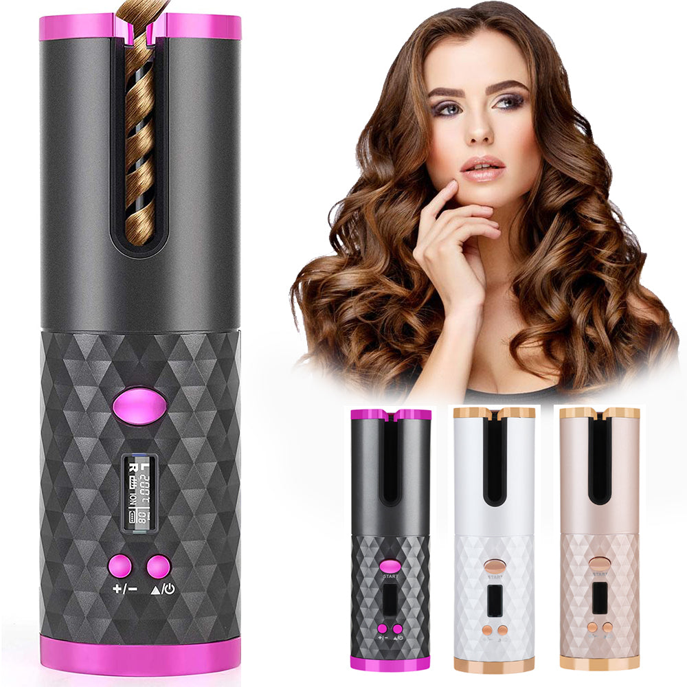 Automatic Hair Curler – Portable Rechargeable Ceramic Curling Iron
