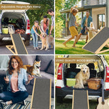 Collapsible Wooden Dog Ramp with Non-Slip Mat – Portable Adjustable Pet Ramp for Everyday Use