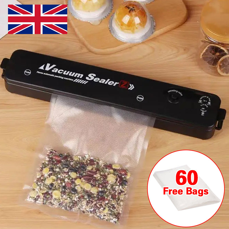 Compact Black Vacuum Food Sealer Machine with Powerful Suction Technology