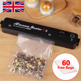 Compact Black Vacuum Food Sealer Machine with Powerful Suction Technology