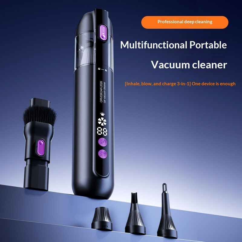 Cordless handheld car vacuum cleaner with powerful suction for home, car interior, pet hair, dust, and crumbs cleaning