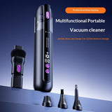 Cordless handheld car vacuum cleaner with powerful suction for home, car interior, pet hair, dust, and crumbs cleaning