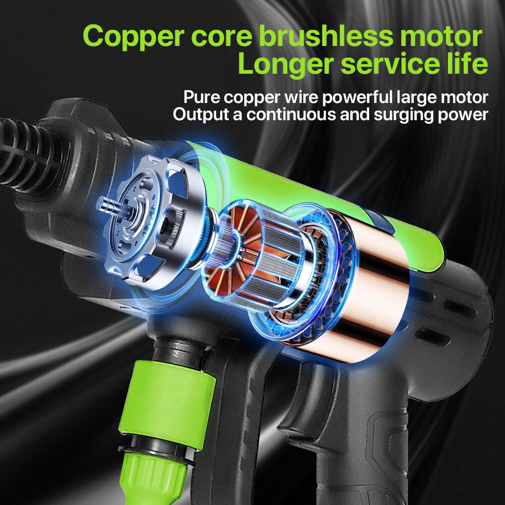 Cordless Pressure Washer Dual Battery Cleaning Tool with 6-in-1 Nozzle for Fast Outdoor Cleaning