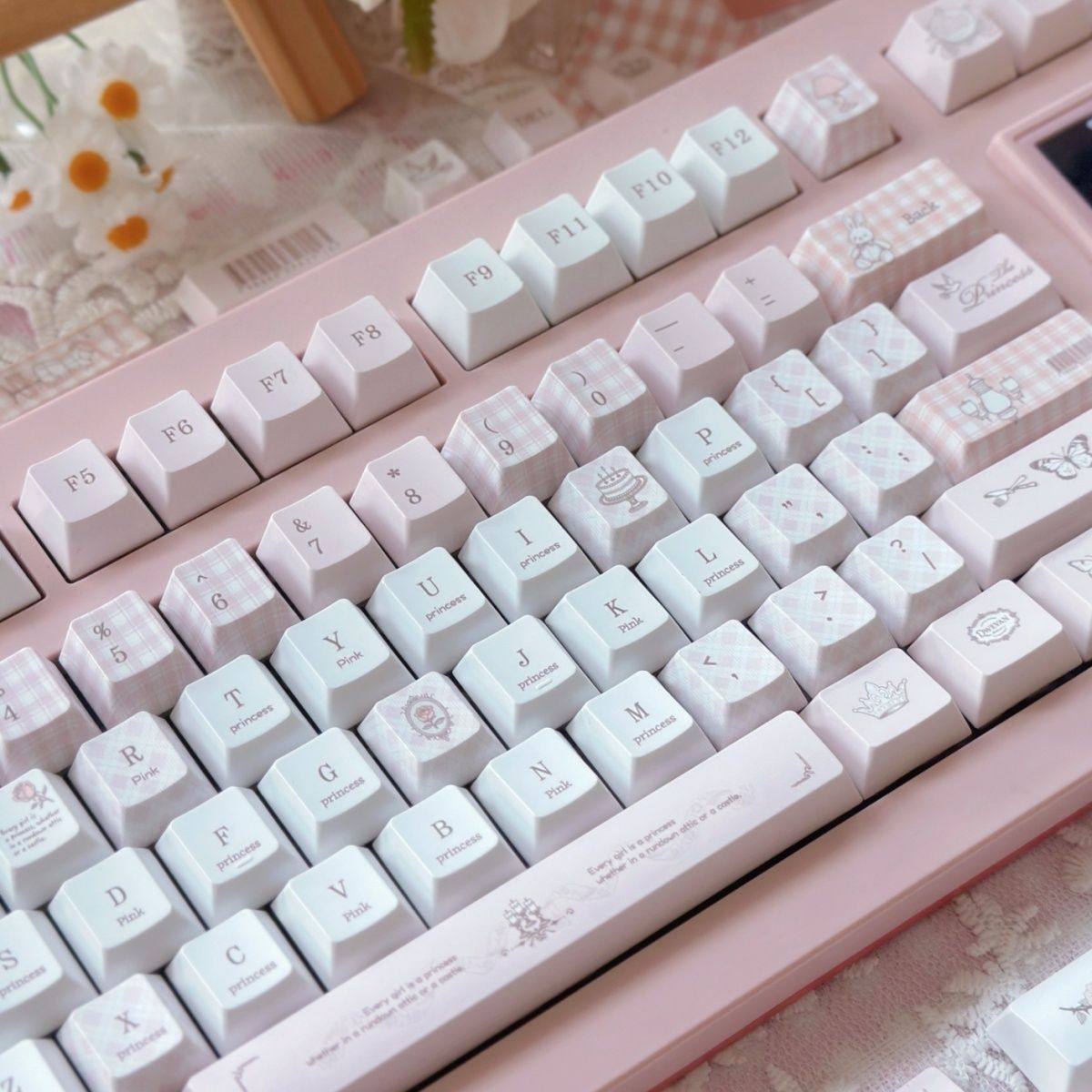 Custom Love Theme 130-Key PBT Keycap Set Compatible with MX Switches